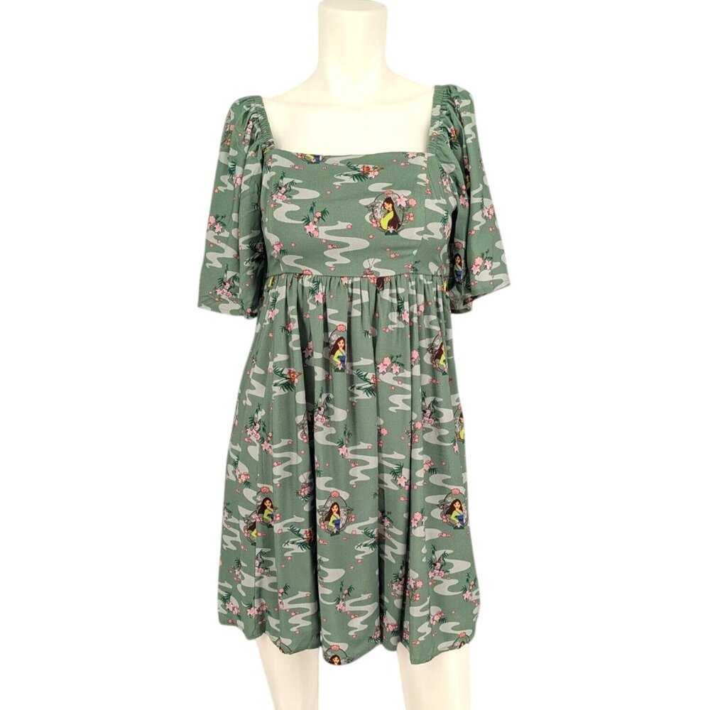 Disney Mulan Princess Babydoll Dress Cottage Fairy Whimsical Anime Kawaii Size S